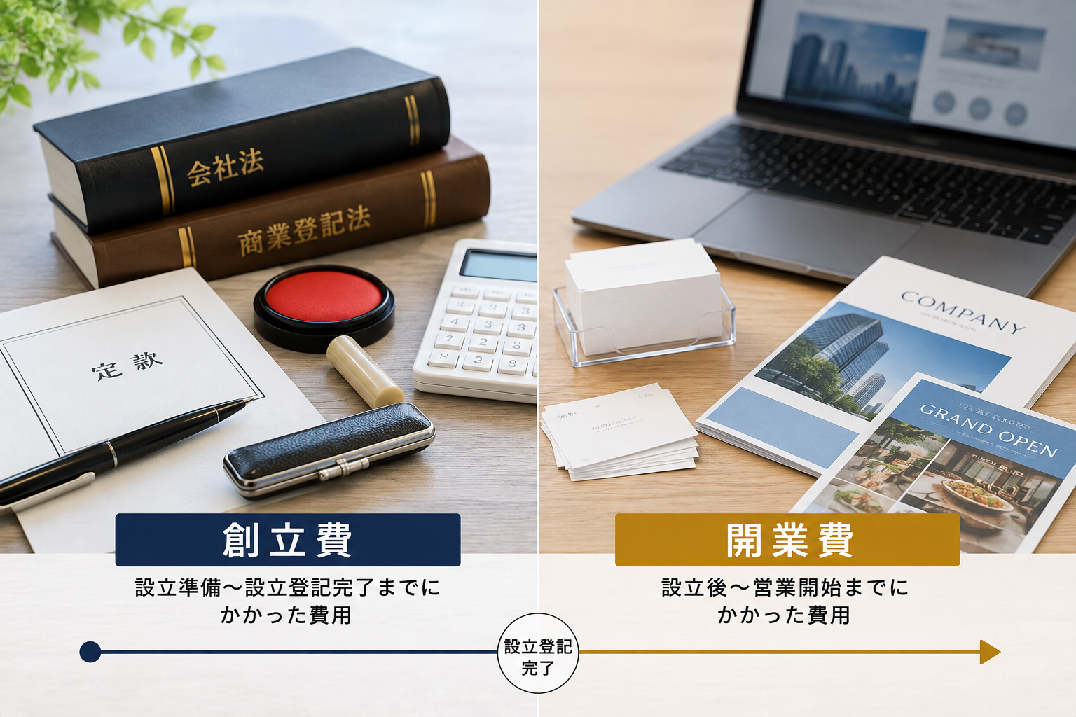 創立費と開業費の違い